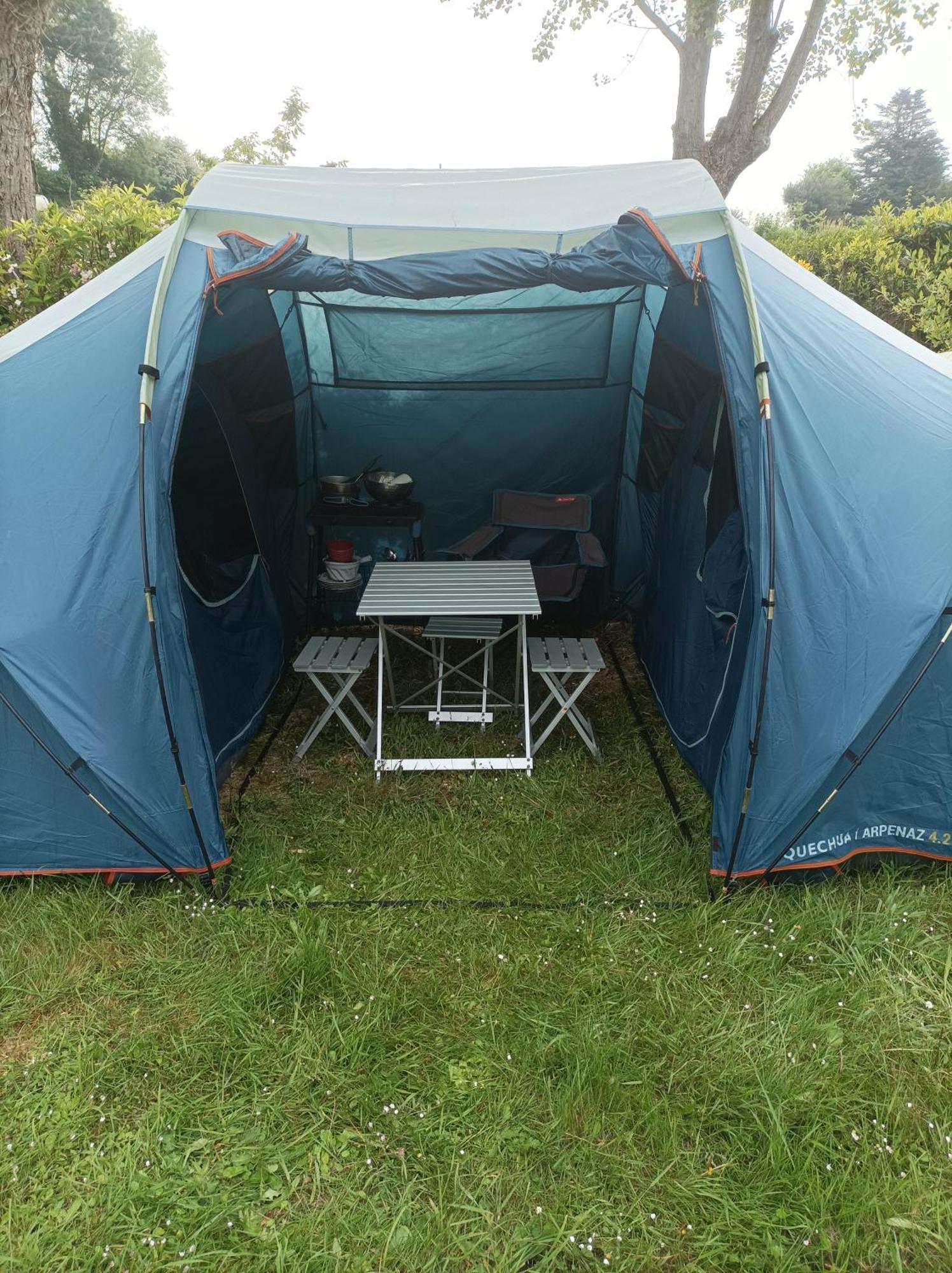 Les Hortensias Grande Tente Familiale Deux Chambres Et Sejour Vue Mer Sur Camping Nature Plestin-les-Grèves Zimmer foto